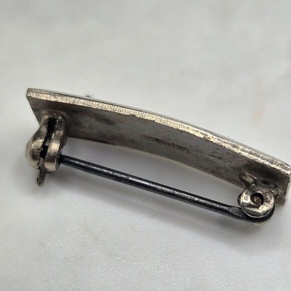 "5/$25" Small Sterling Silver Bar Brooch Pin - Picture 5 of 7